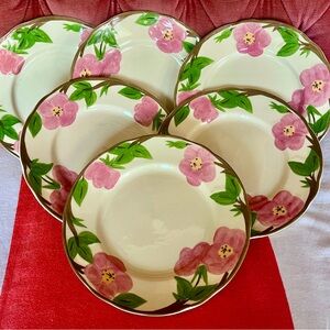 Vintage Franciscan Desert Rose Bread Dessert Salad Plates 8” Set of 6